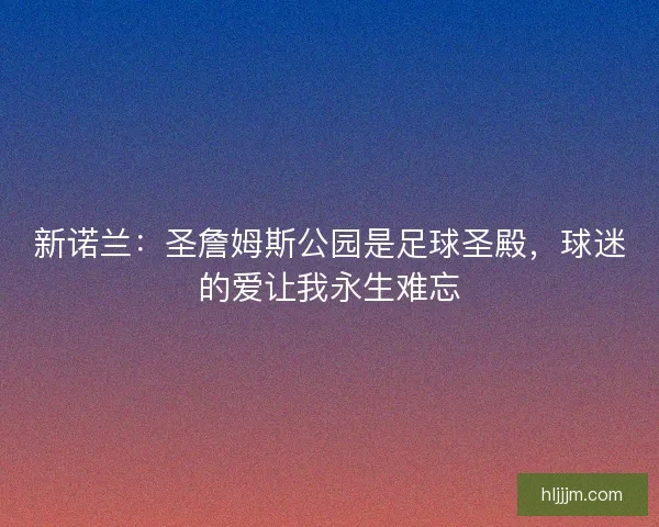 新诺兰：圣詹姆斯公园是足球圣殿，球迷的爱让我永生难忘